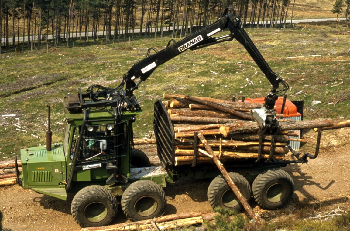 Brunnett 578F on harvesting site at Ardross Forest circa 1978