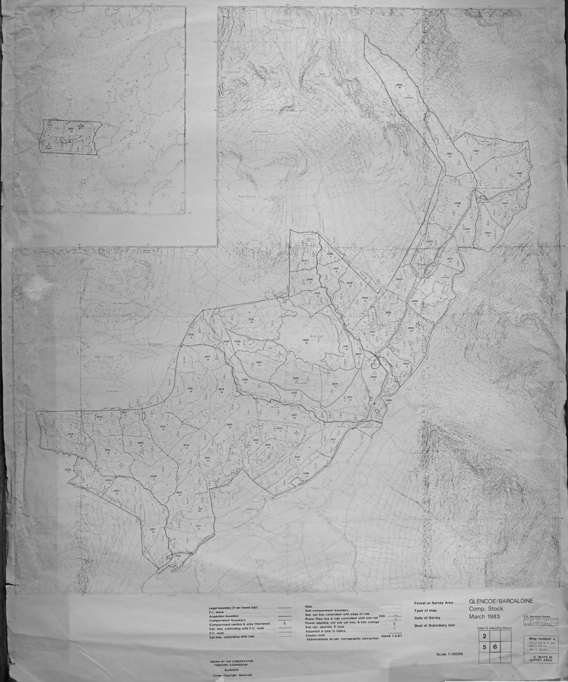 Lorne Forest District Map � Former Loch Etive and Glencoe Forest Areas updated to 1991 � Map 6