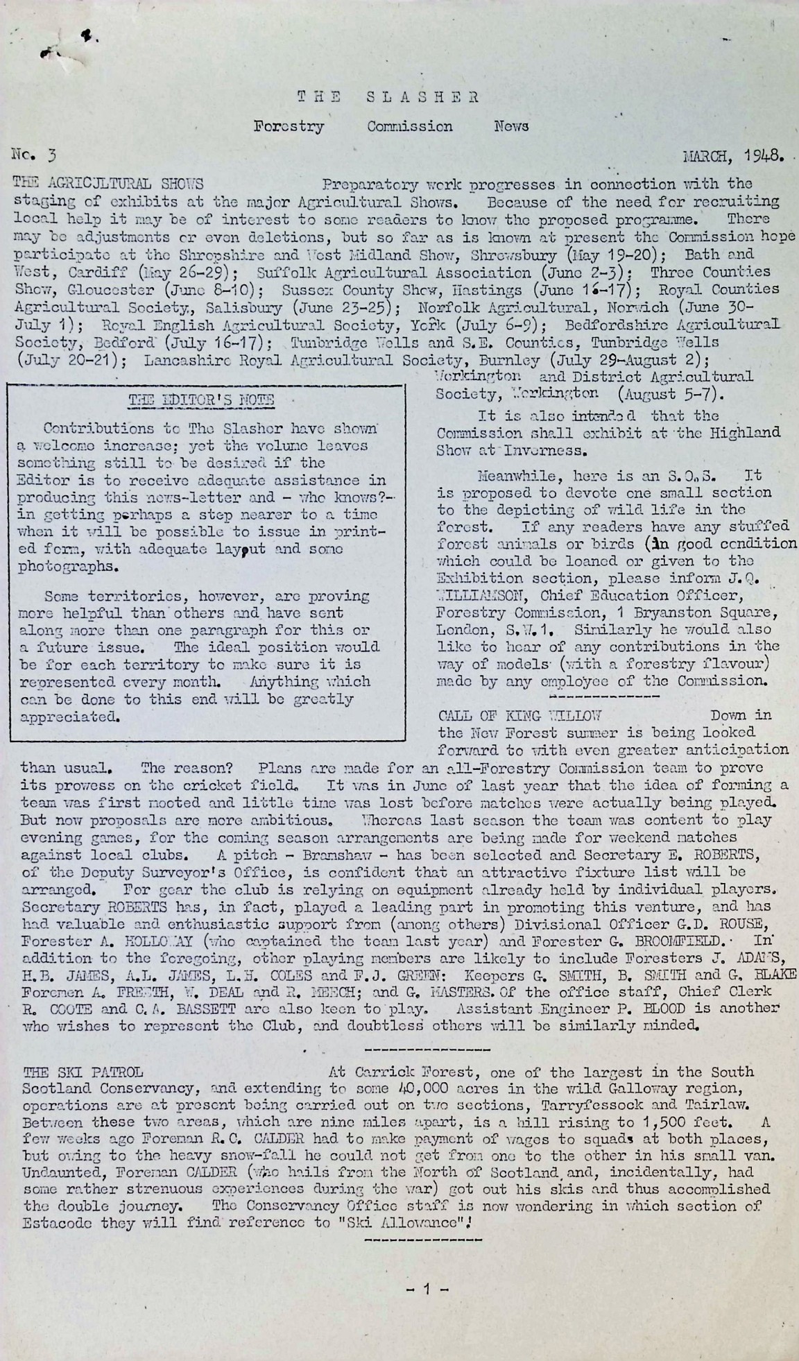 Slasher Magazine Summary: Publication No. 3 - March 1948
