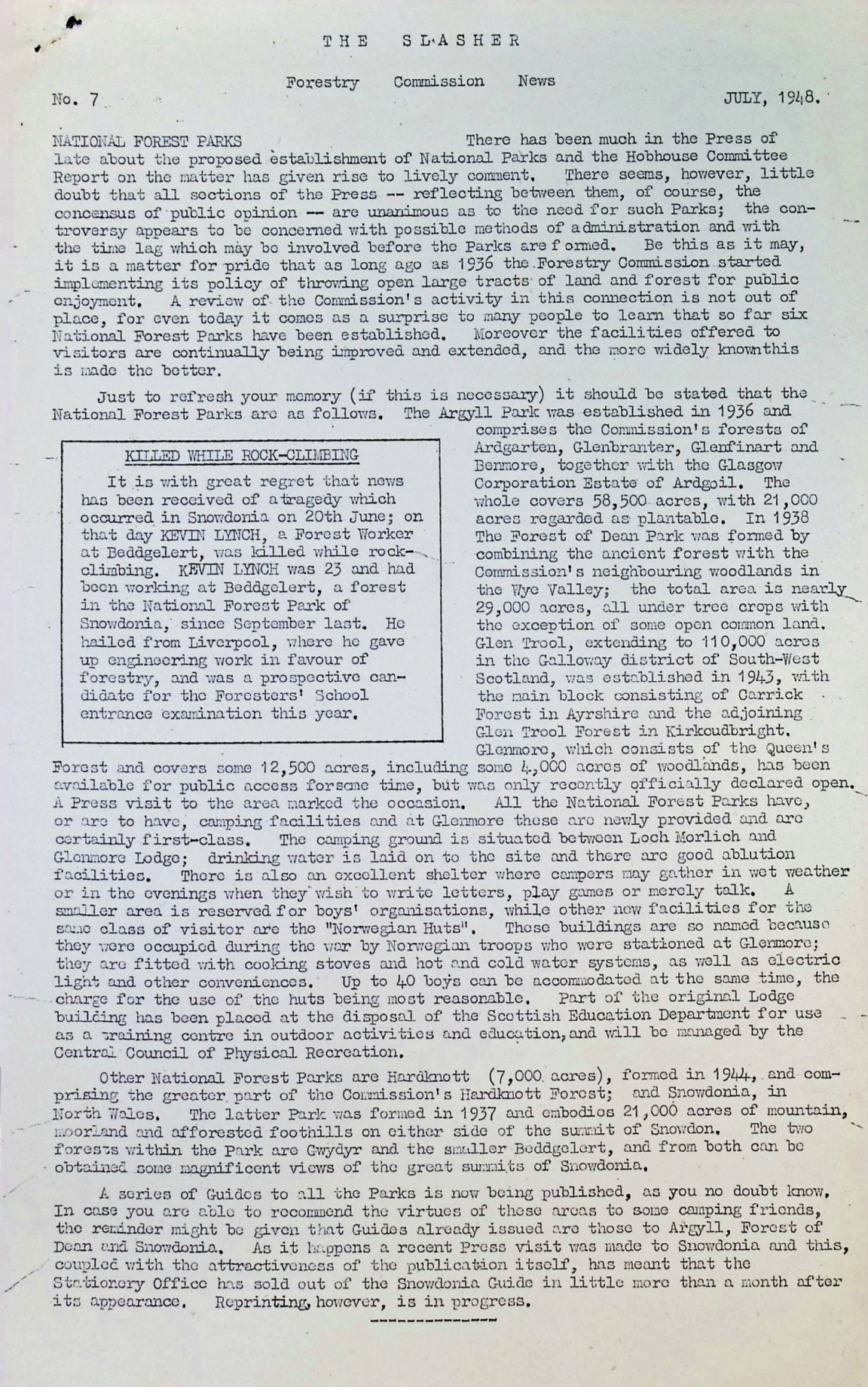 Slasher Magazine Summary: Publication No. 7 - July 1948