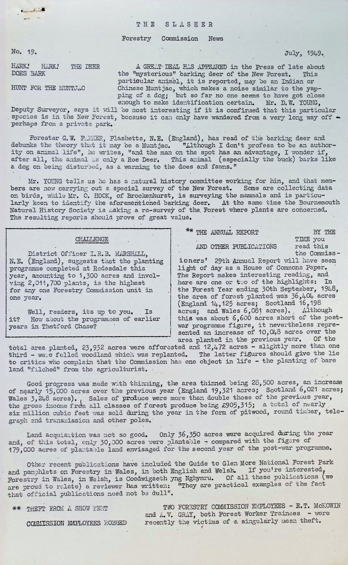 Slasher Magazine Summary: Publication No. 19 - July 1949