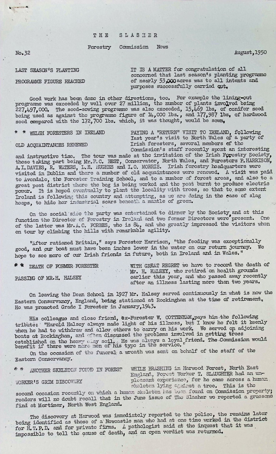 Slasher Magazine Summary: Publication No. 32 - August 1950