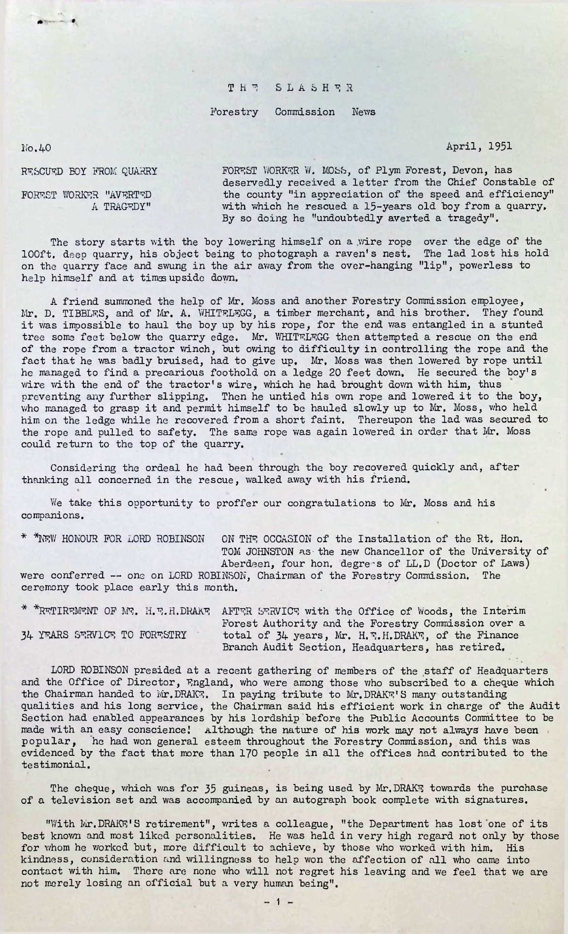 Slasher Magazine Summary: Publication No. 40 - April 1951
