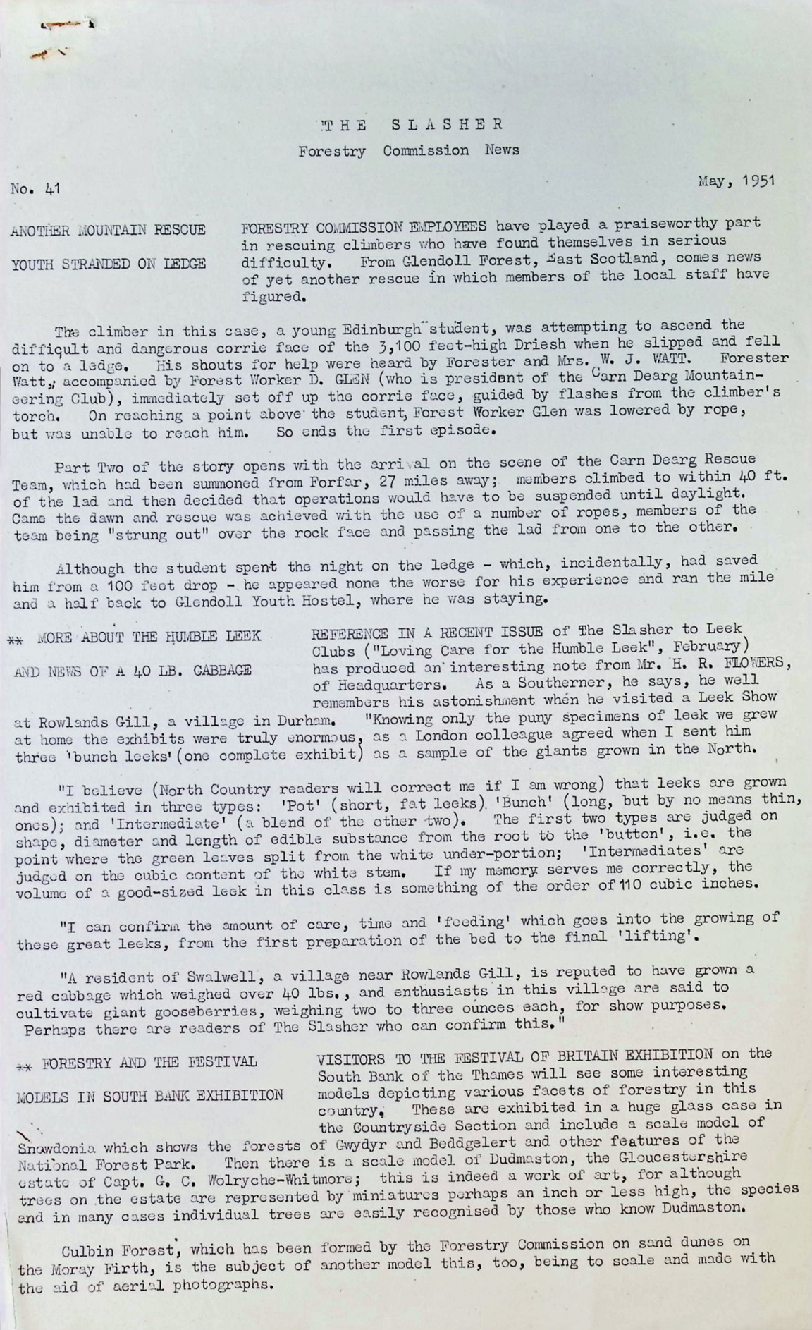 Slasher Magazine Summary: Publication No. 41 � May 1951