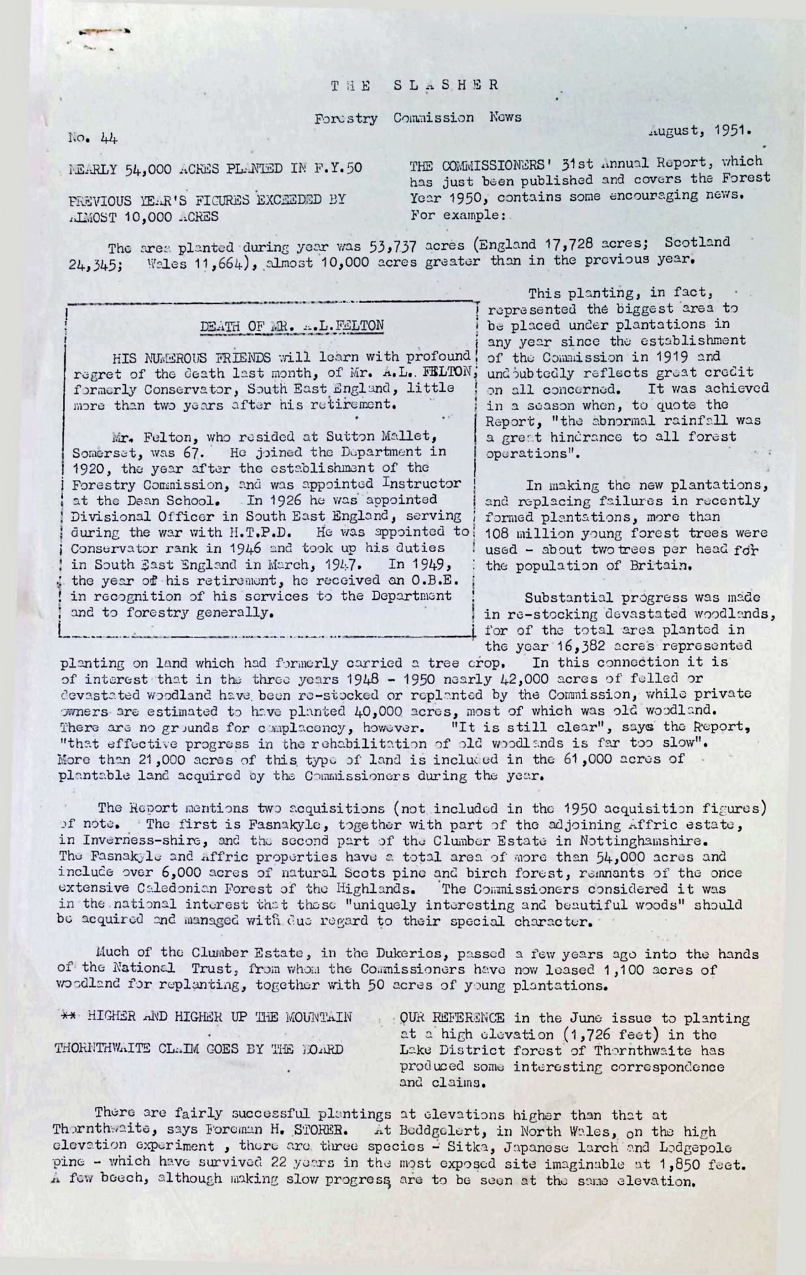 Slasher Magazine Summary: Publication No. 44 � August 1951