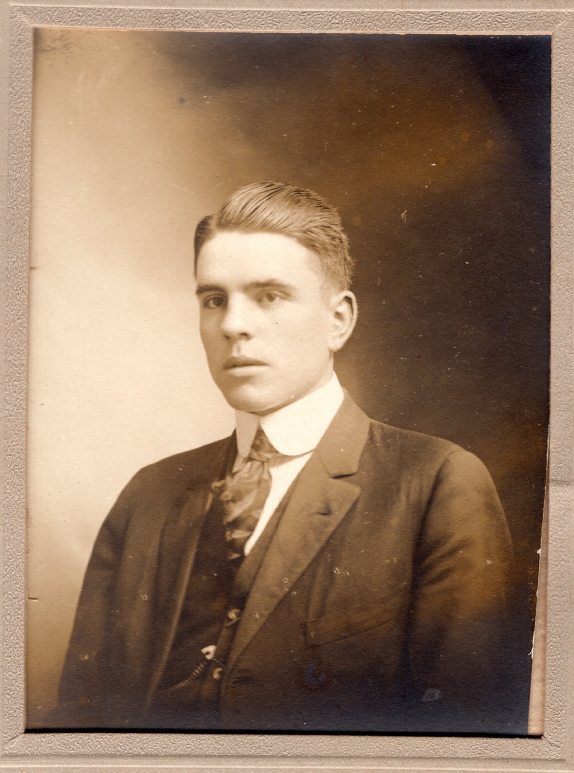 Lovell Churchill from photograph taken in Boston before sailing to Liverpool - Jun 1917