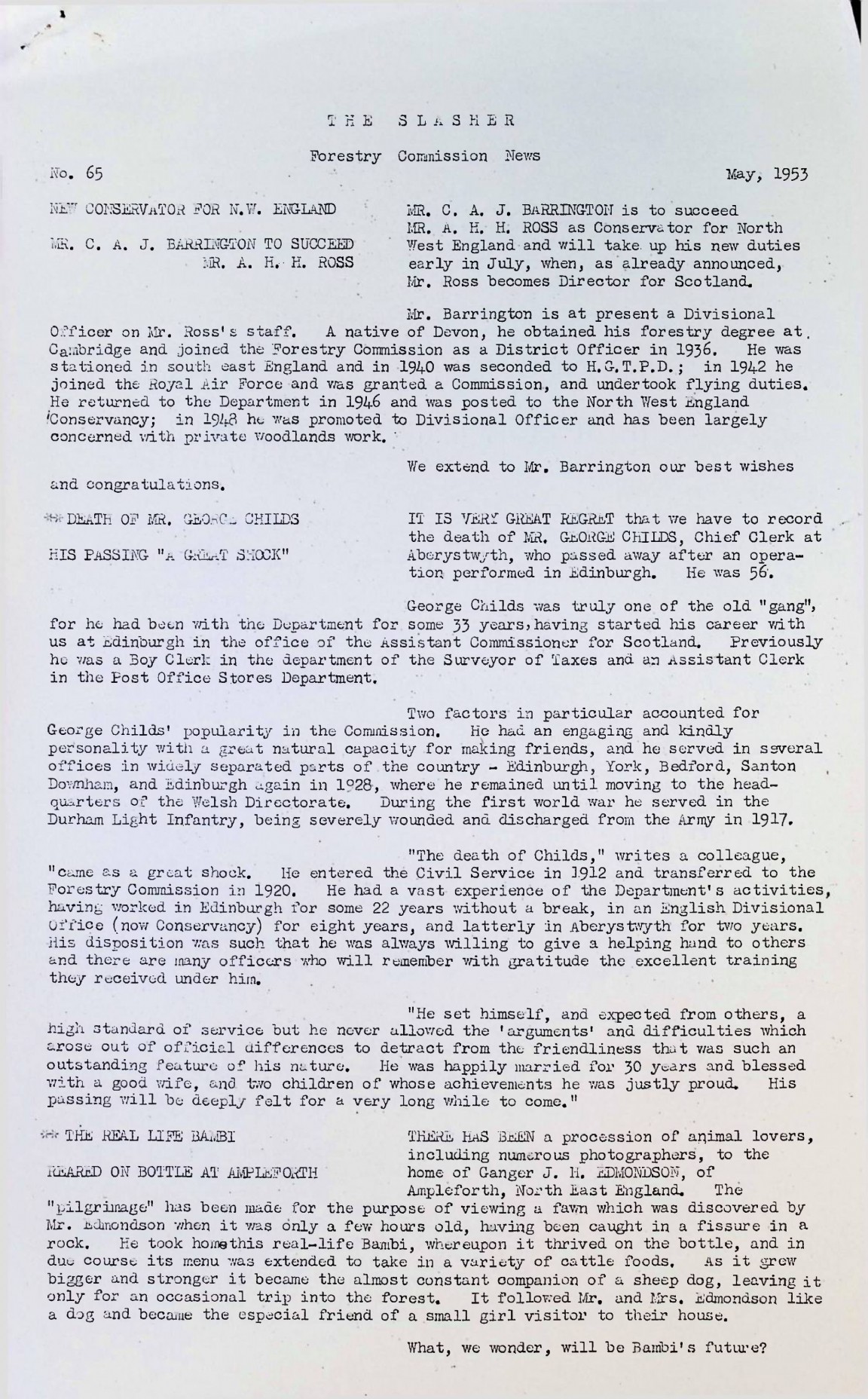 Slasher Magazine Summary: Publication No. 65 � May 1953