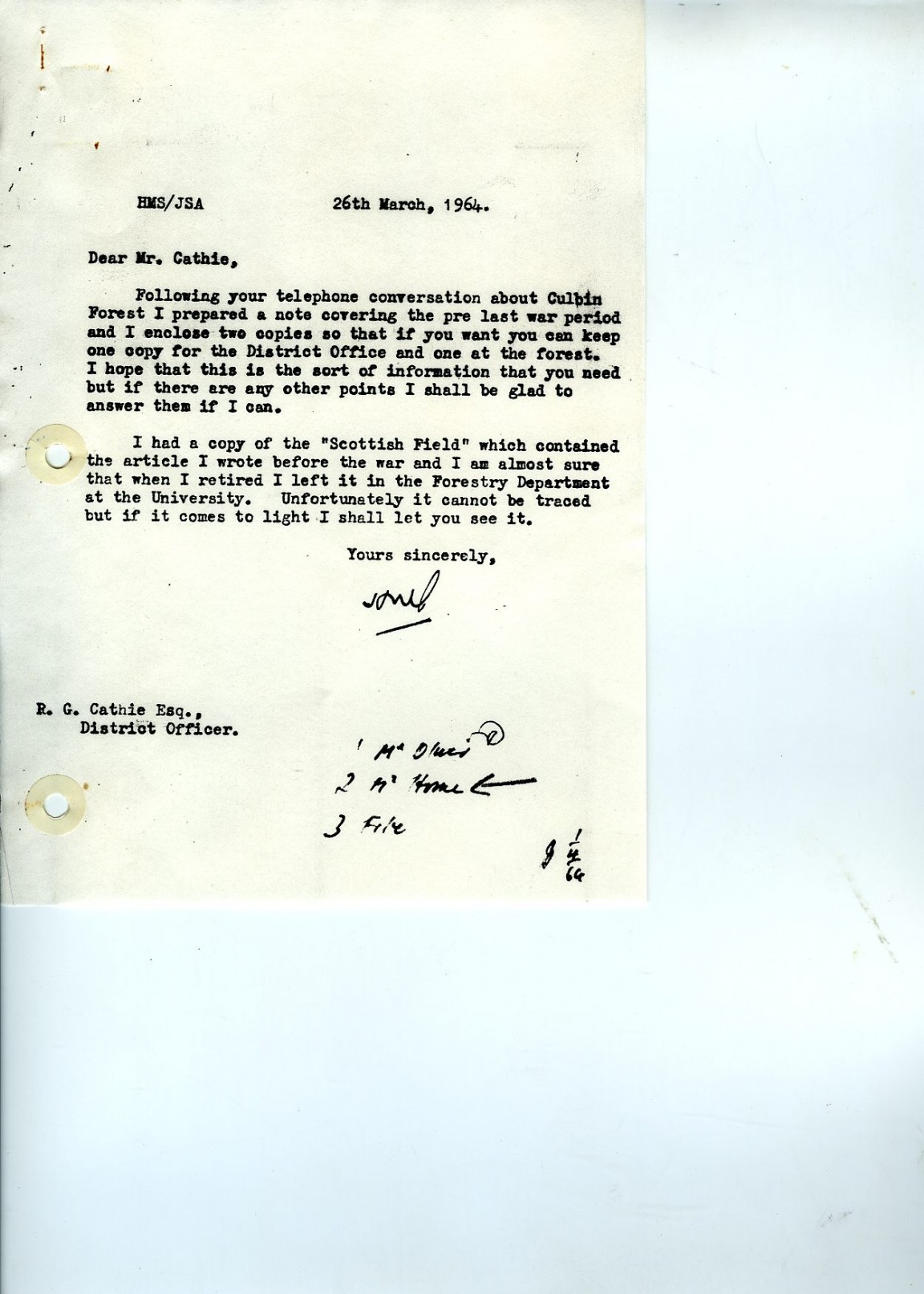 Notes on Culbin Forest in the 1930s by H M Steven