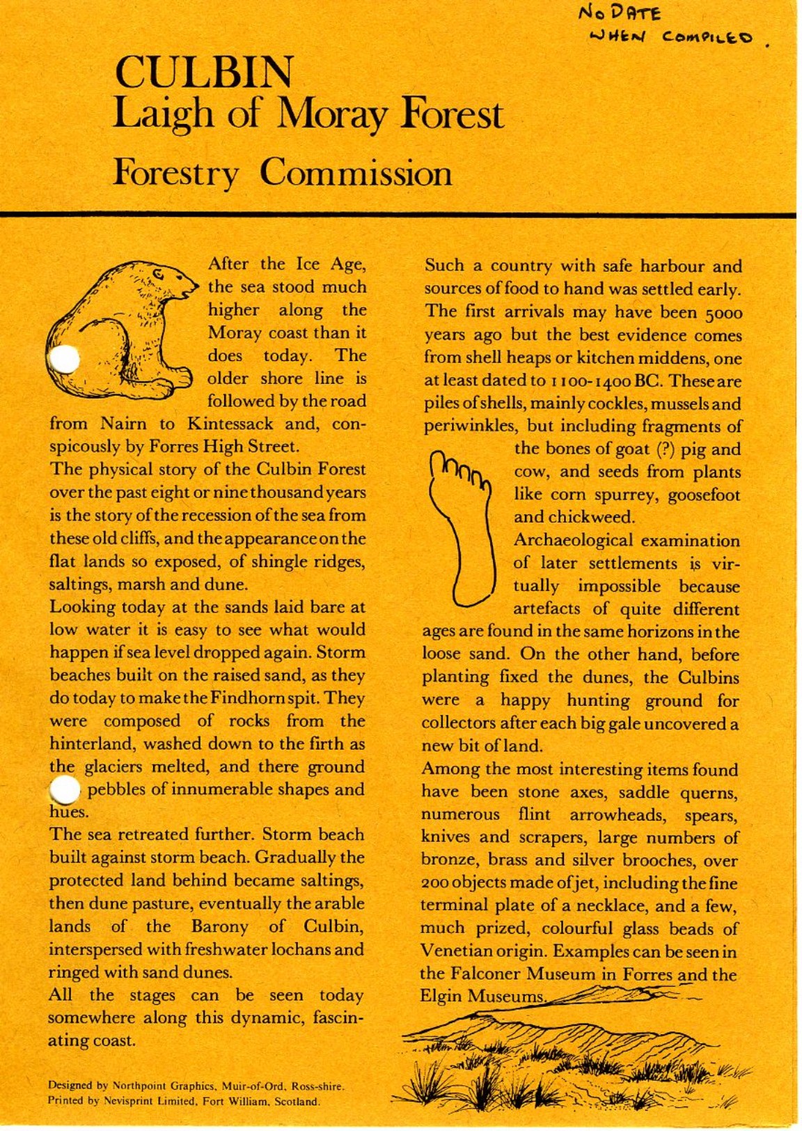 Public Leaflet � Culbin Forest - part of Laigh of Moray - circa 1985